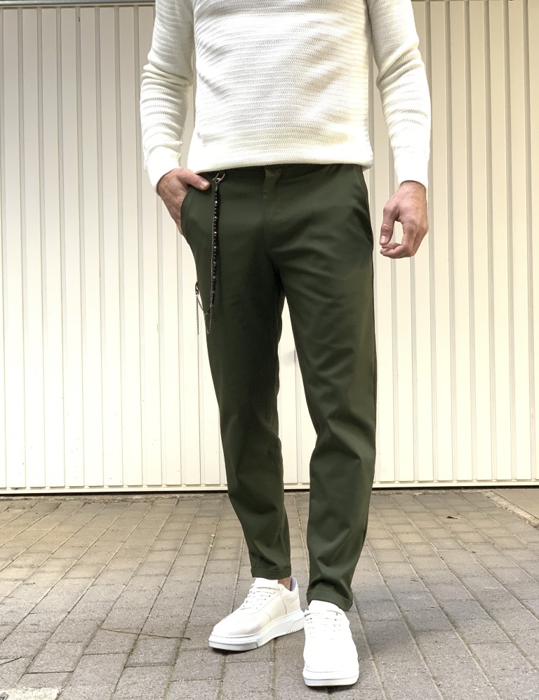 Ben Tailor Ανδρικό χακί υφασμάτινο παντελόνι Kowalski 0398Q φωτογραφία